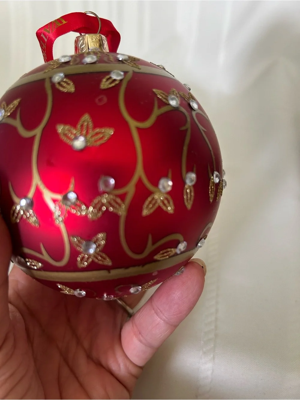 Waterford Crystal Holiday Heirlooms Majestic Scroll Blown Glass Ornament